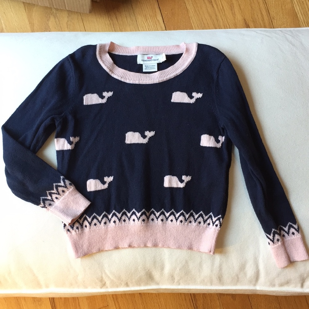 Vineyard Vines girls 4T like new ctn/cashmere swtr